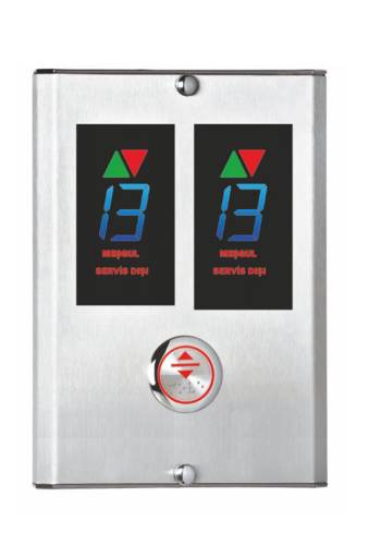 Asbuton Asansör Sıva Üstü Kat Paneli - Dublex Tek Düğme - 0