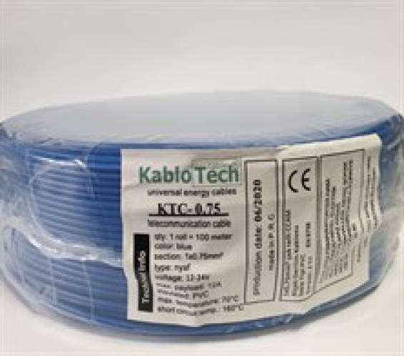 KabloTech 0,75 Nyaf Kablo 100 Metre Mavi - 0