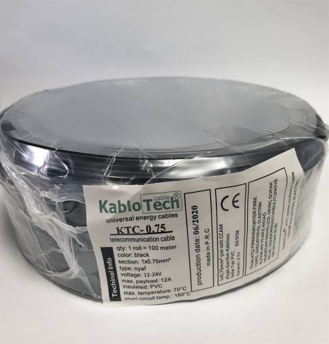 KabloTech 0,75 Nyaf Kablo 100 Metre Siyah - 0