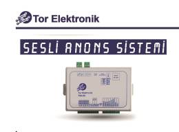 Tor Geveze Sesli Anons Sistemi 
